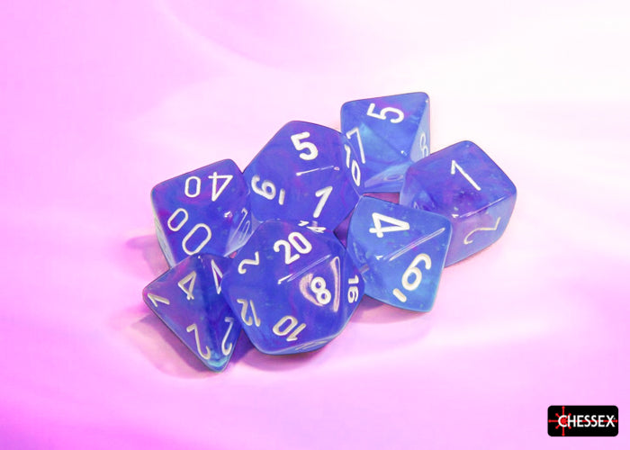 Chessex - CHX 27567 Nebula Aura/white Luminary Polyhedral 7-Dice Set (Preorder) - Good Games