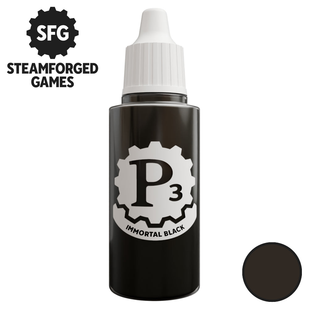 Steamforged Games P3 Paint 18ml - Immortal Black - Good Games