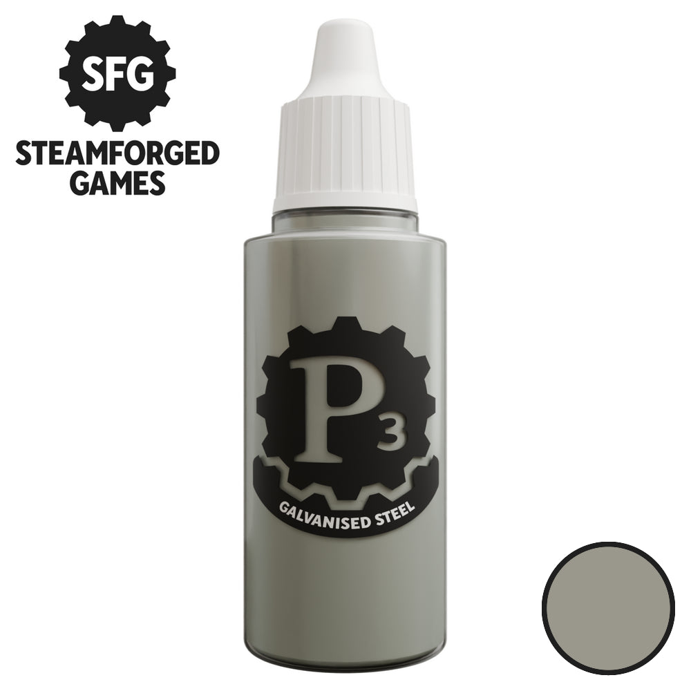 Steamforged Games P3 Paint 18ml - Metallics Galvanised Steel - Good Games