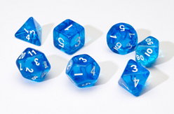 Sirius Dice Translucent Blue Resin Dice Set 7 - Good Games