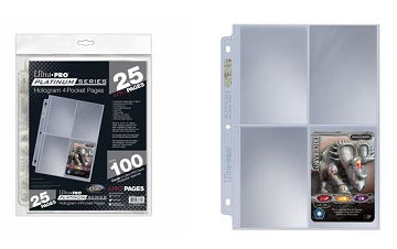 Ultra Pro: UP83658 Ultra PRO Platinum Series 4-Pocket Pages (25 ct retail pack) - Good Games