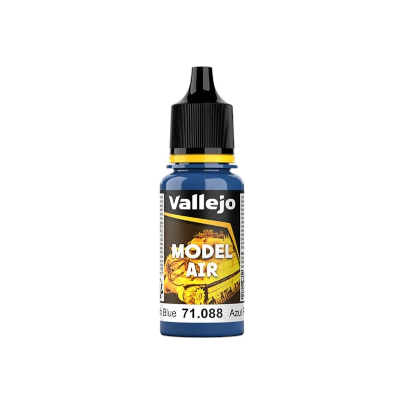Vallejo Model Air dark blue paint bottle (71.088 Blue) with black cap
