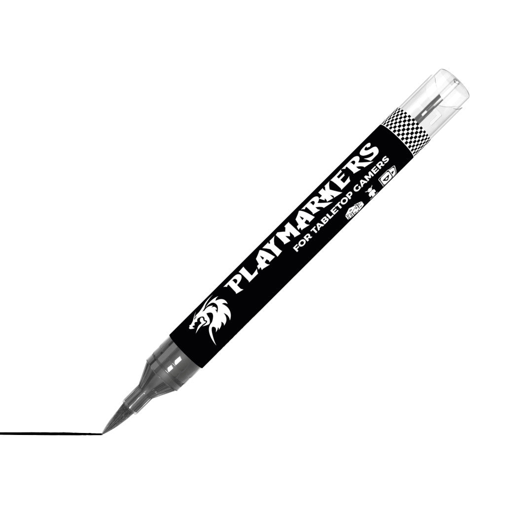 AK Interactive Black Playmarkers marker for tabletop gamers drawing a thin black line on a white surface
