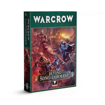 Warcrow: Beyond the Song of the Dormant box featuring fantasy warriors battling a large demonic creature