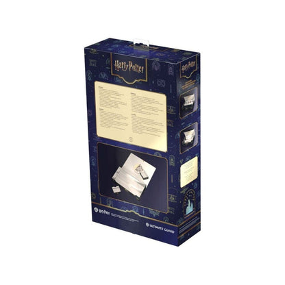 Harry Potter themed Ultimate Guard card accessory box, dark blue with gold text and graphics