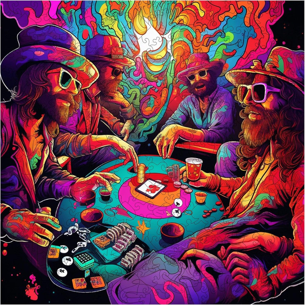 Trippy Puzzles - 300 Piece Wood Jigsaw Poker Palooza