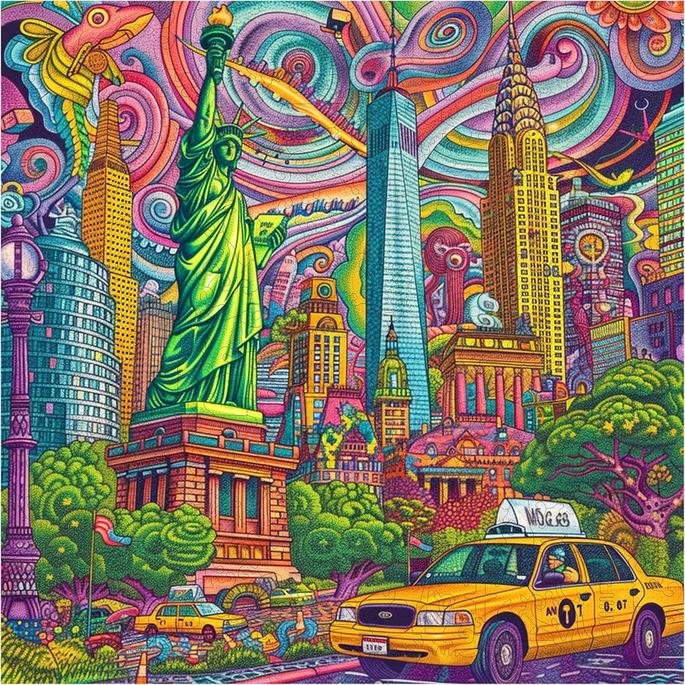 Trippy Puzzles - 300 Piece Wood Jigsaw Mystical Manhattan
