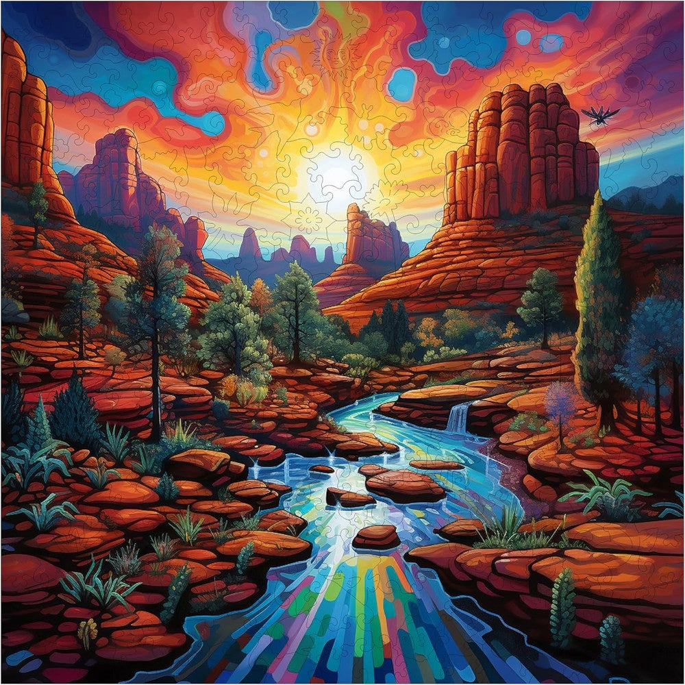 Trippy Puzzles - 300 Piece Wood Jigsaw Sedona Sunset