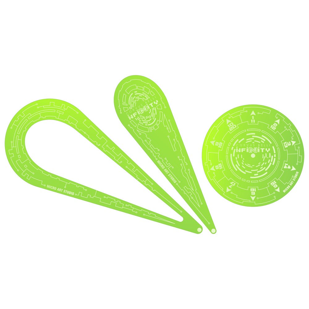 Micro Art Studio - Infinity Accessories - Infinity Templates N5 Fluo Green - 3 Pieces