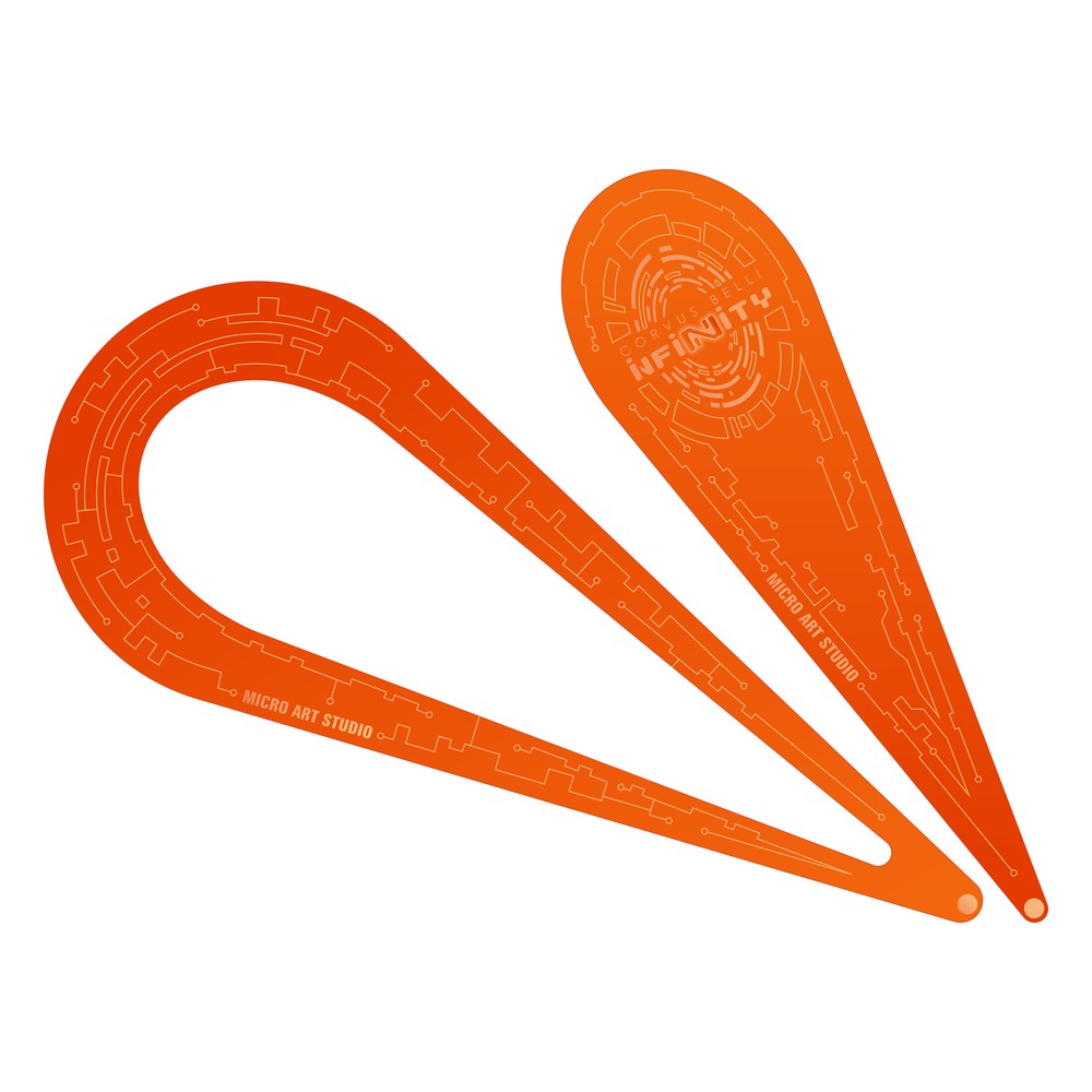 Micro Art Studio - Infinity Accessories - Infinity Teardrop Templates N5 Fluro Orange - 2 Pieces