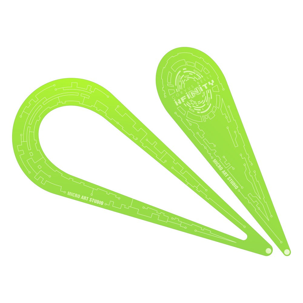 Micro Art Studio - Infinity Accessories - Infinity Teardrop Templates N5 Fluro Green - 2 Pieces