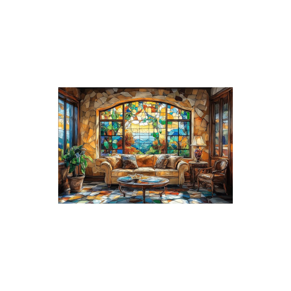 Trippy Puzzles - 300 Piece Stained Glass Wood Jigsaw Rustic Refuge
