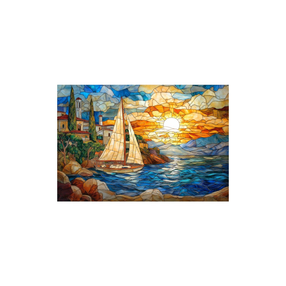 Trippy Puzzles - 300 Piece Stained Glass Wood Jigsaw Serene Sails