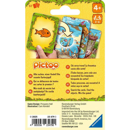 Ravensburger - Pictoo Card Game Dino Game packaging box back view