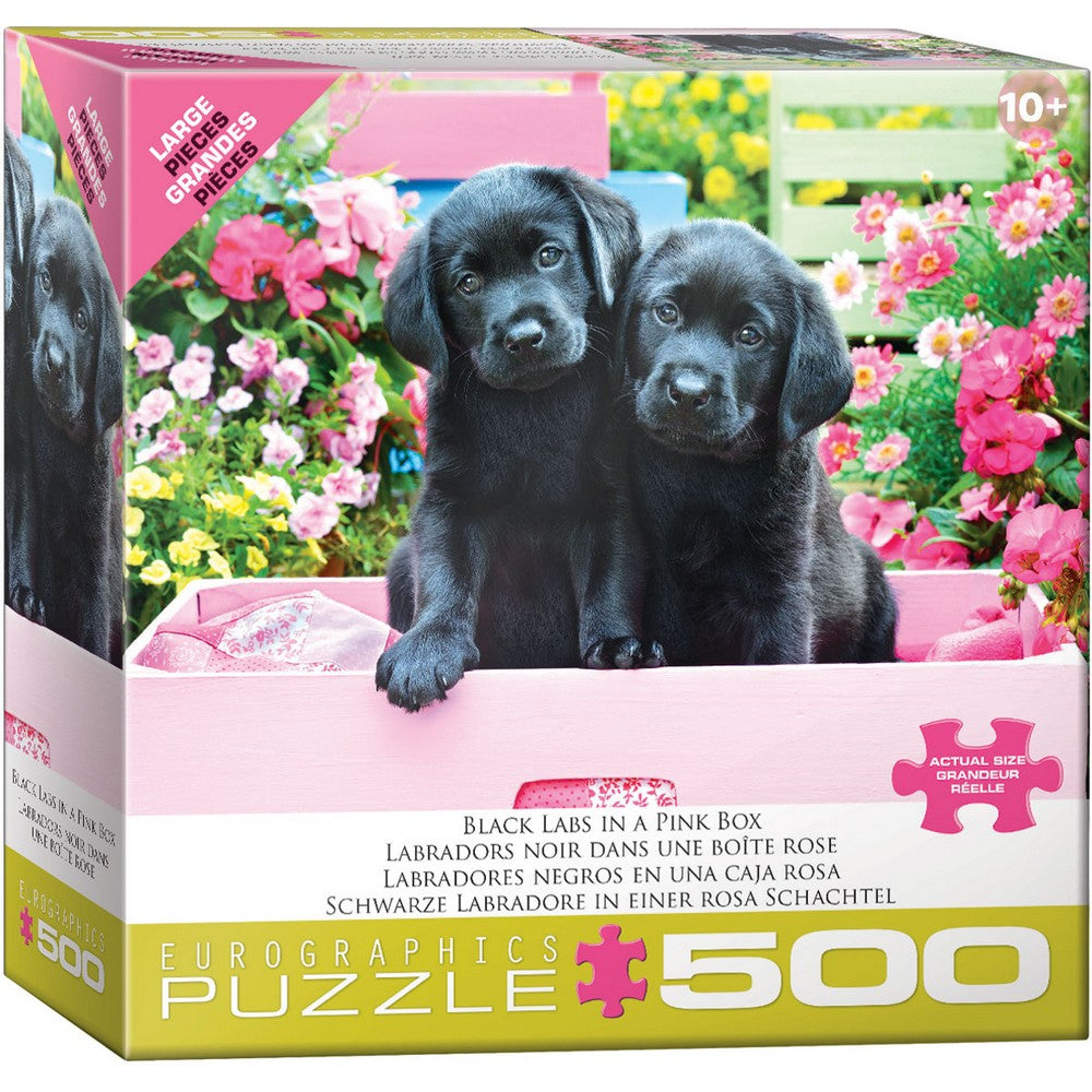 Eurographics - Black Labs In Pink Box 500 Piece Puzzle