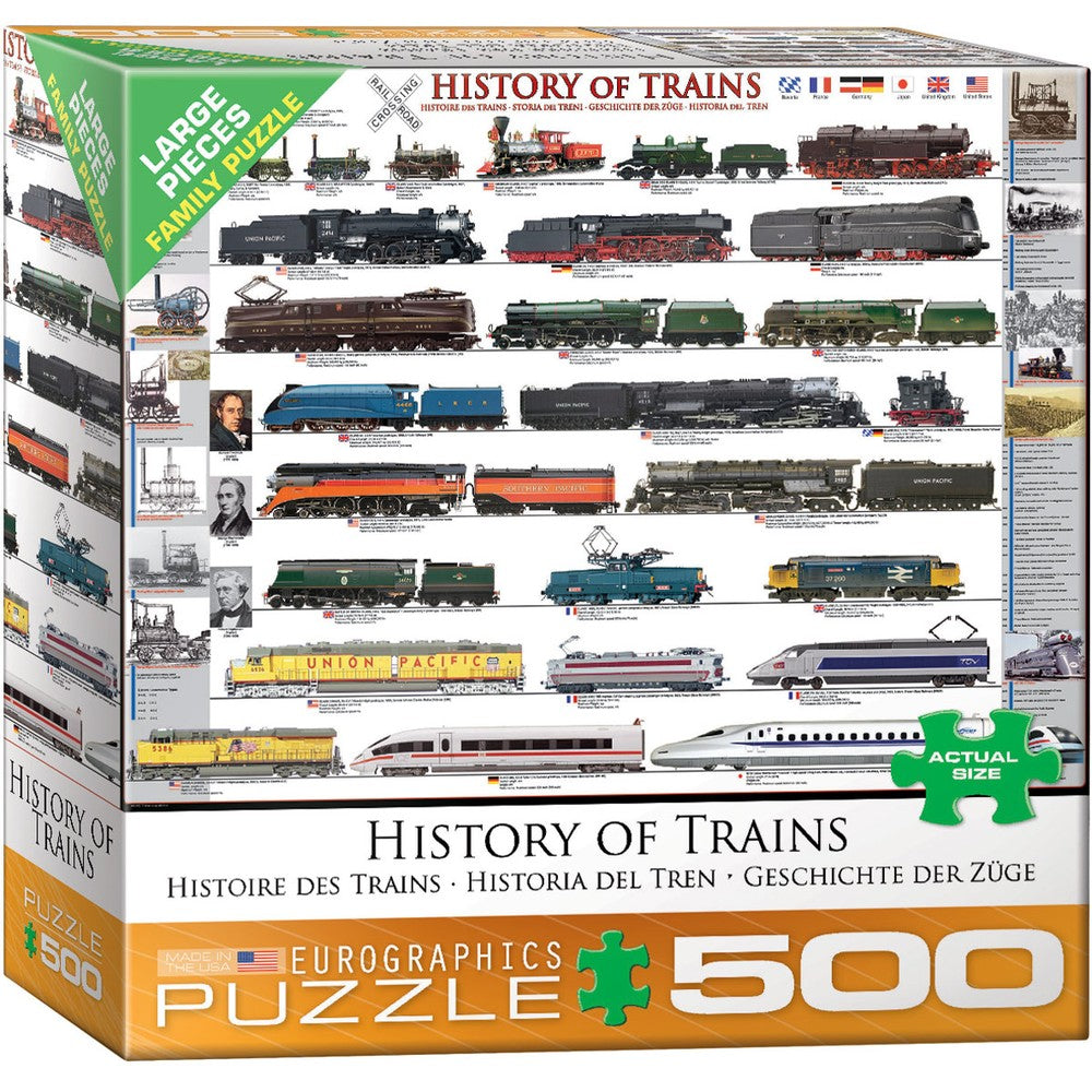 Eurographics - History Of Trains 500 Piece Puzzle
