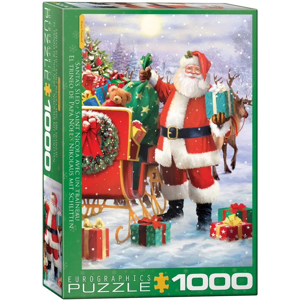 Santa With Sled 1000 Piece Puzzle