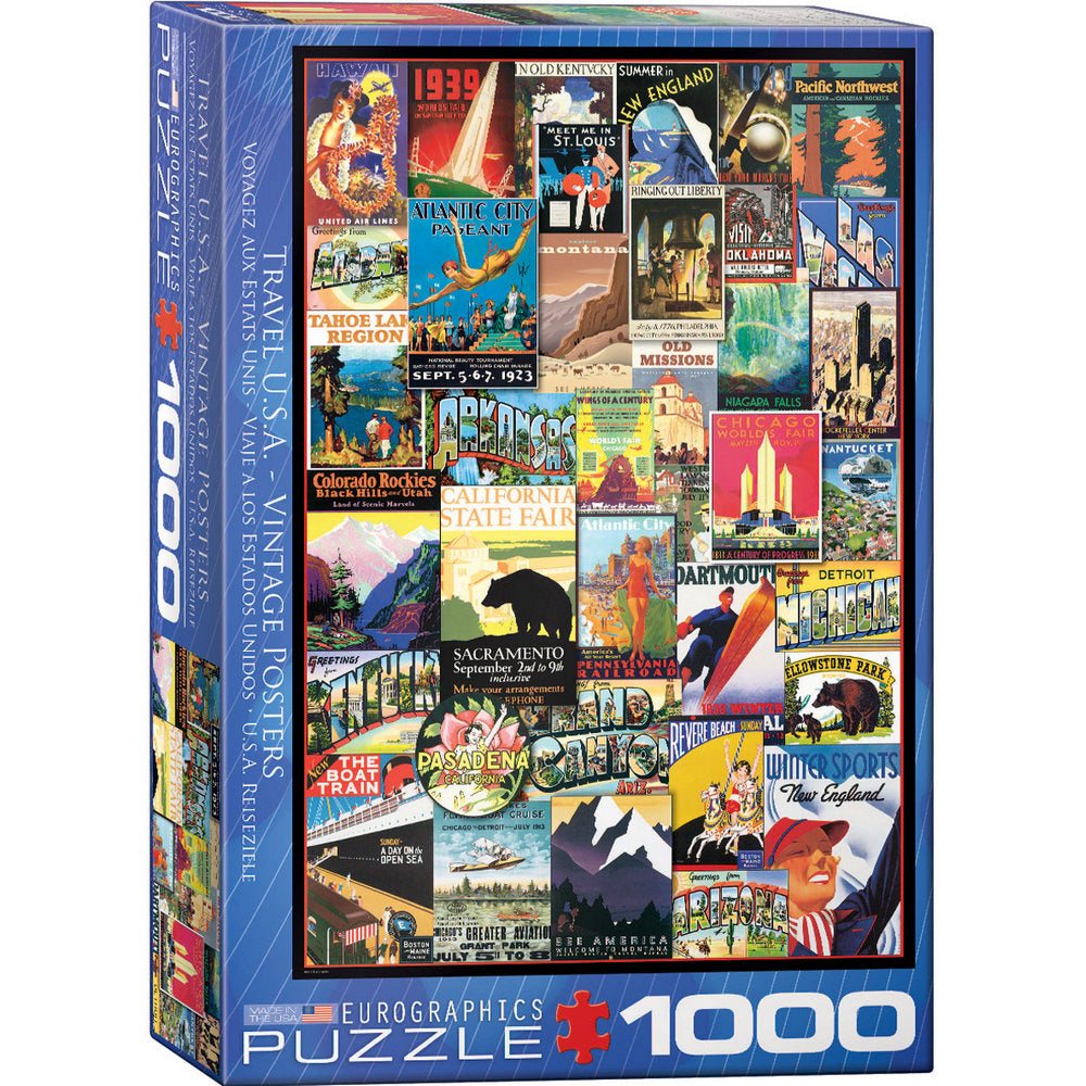 Eurographics - Vintage Ads Travel Usa 1000 Piece Puzzle