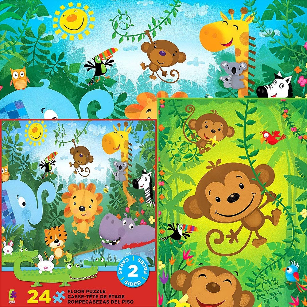 Ceaco - Jungle 2 Sided 24 Piece Floor Puzzle