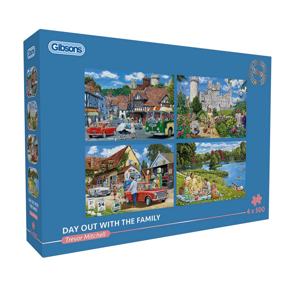 Gibsons - Day Out With Family 4 X 500 Piece Puzzle