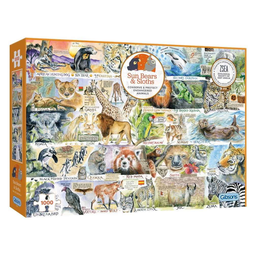 Gibsons - Sun Bears & Sloths 1000 Piece Puzzle
