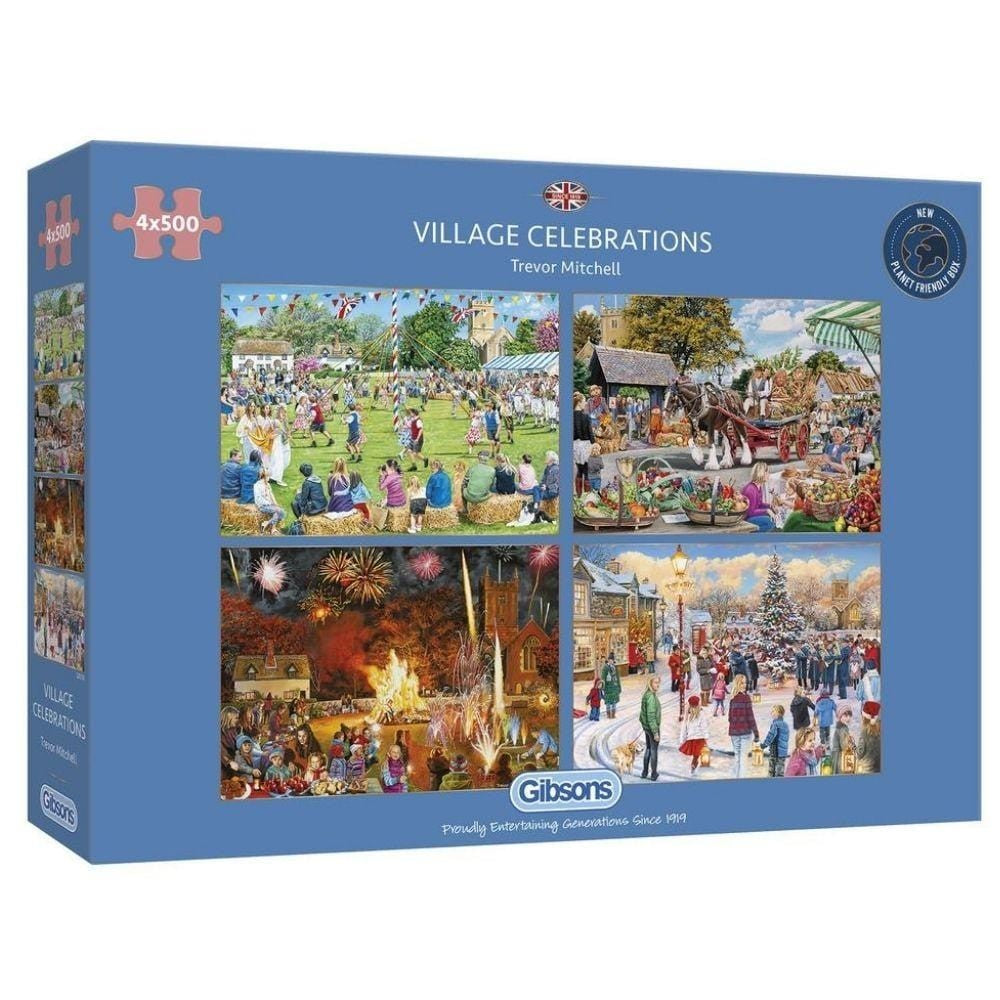 Gibsons - Village Celebrations 4 x 500 Piece Puzzle