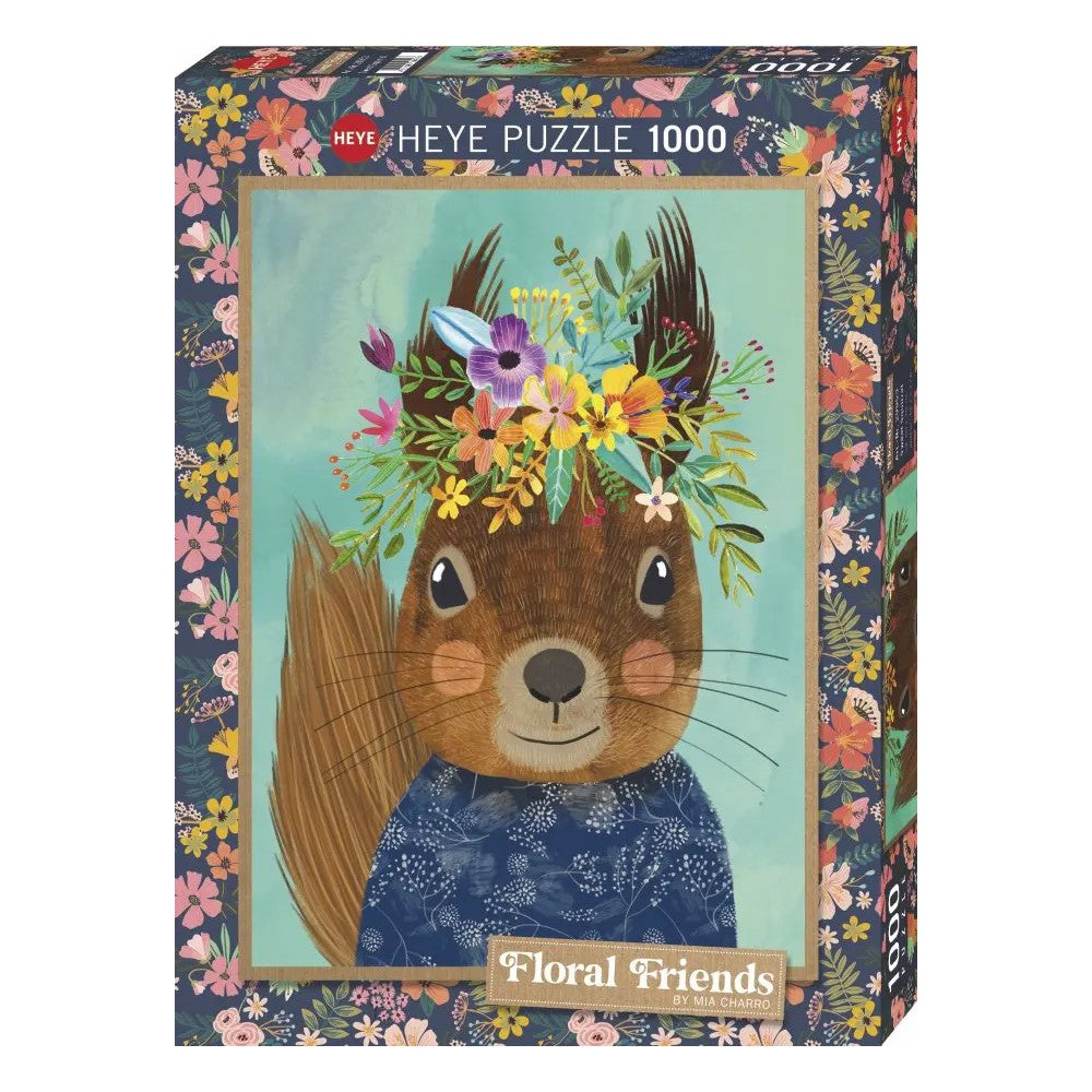 Heye - Floral Friends -  Squirrel 1000 Piece Puzzle