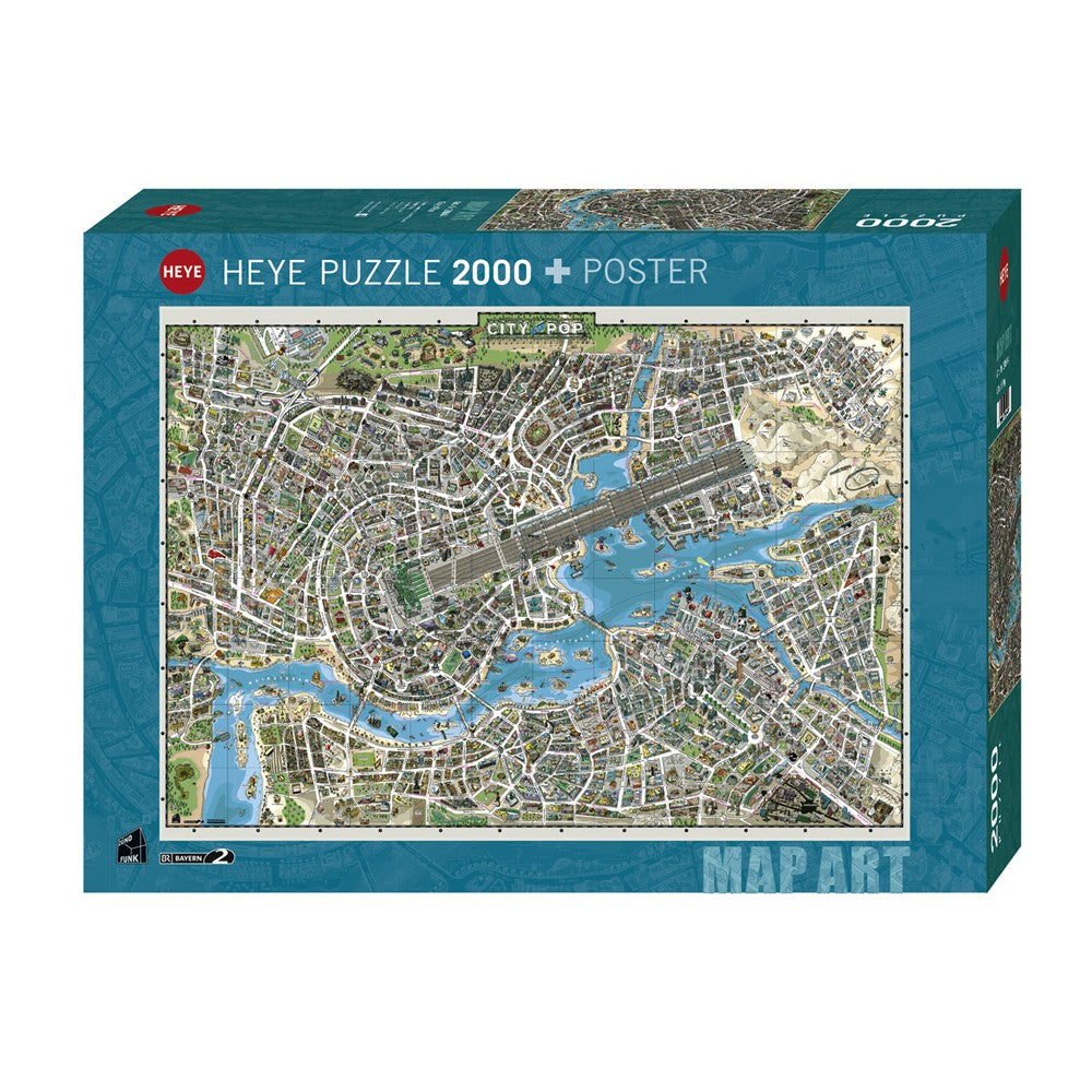 Heye - Map Art -  City Of Pop 2000 Piece Puzzle