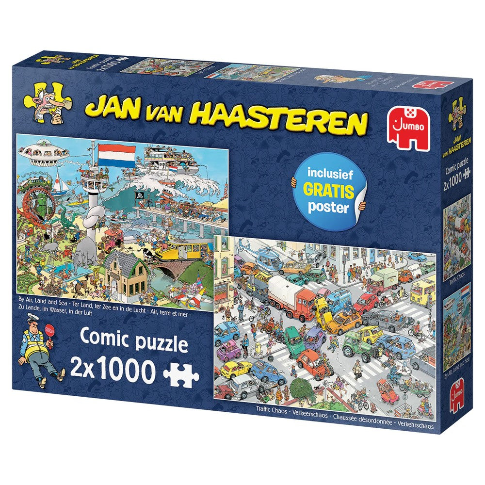 Jumbo Jan van Haasteren - Traffic Chaos 2 x 1000 Piece Puzzle