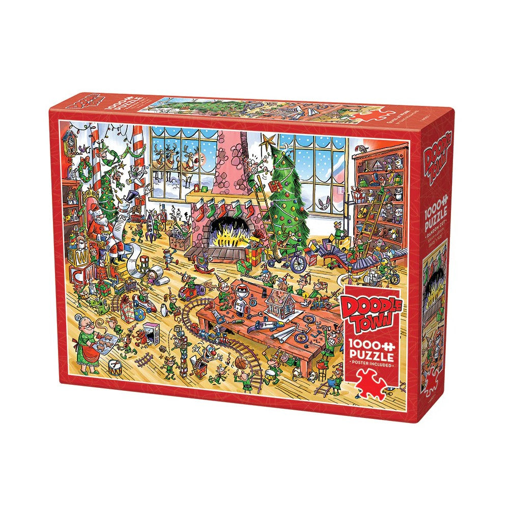 Cobble Hill - Doodletown Elves At Work 1000 Piece Puzzle