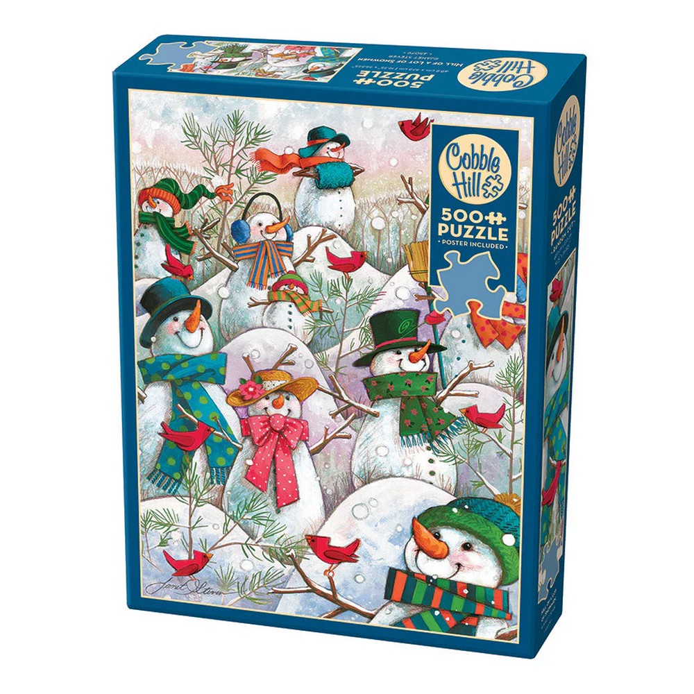 Cobble Hill - Hill Of Snowmen 500 Piece Puzzle