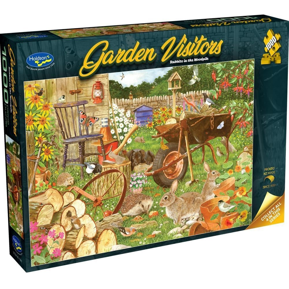 Holdson - Garden Visitors Rabbits 1000 Piece Puzzle