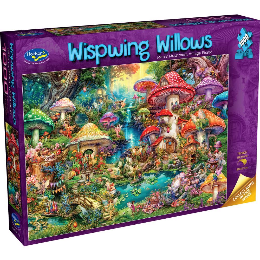 Wispwing Willows Merry Mushroom Village Picnic 1000pc Puzzle