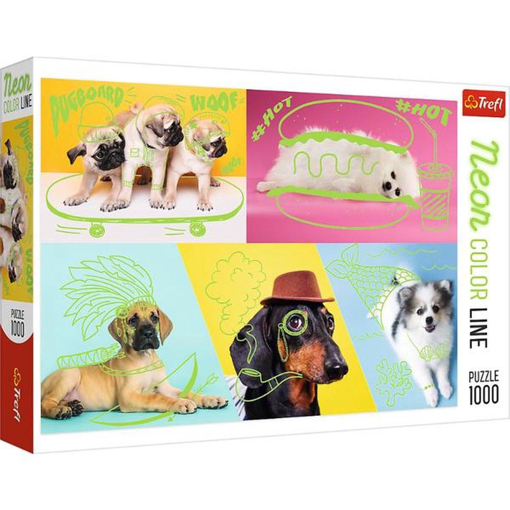 Trefl Park - Neon Colour Line Dogs 1000 Piece Puzzle