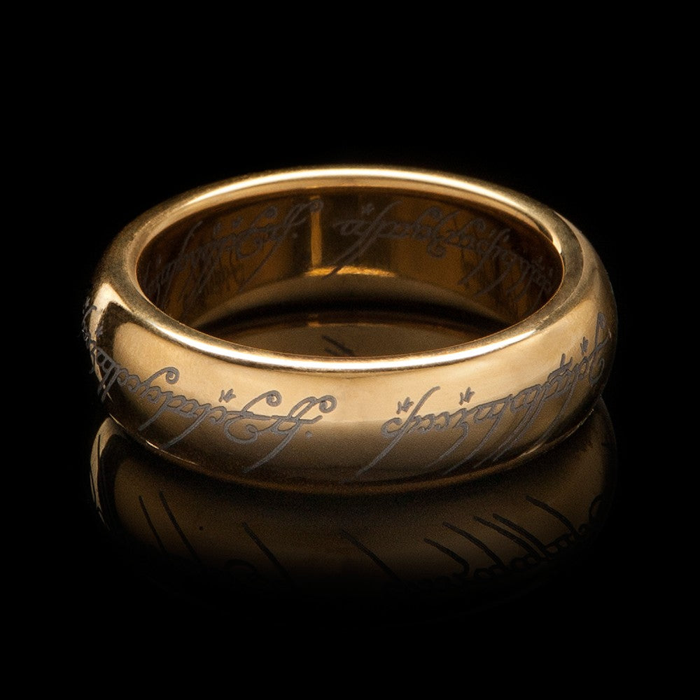 WETA - The Lord of the Rings Trilogy - The One Ring (with runes) - Gold Plated Tungsten  7
