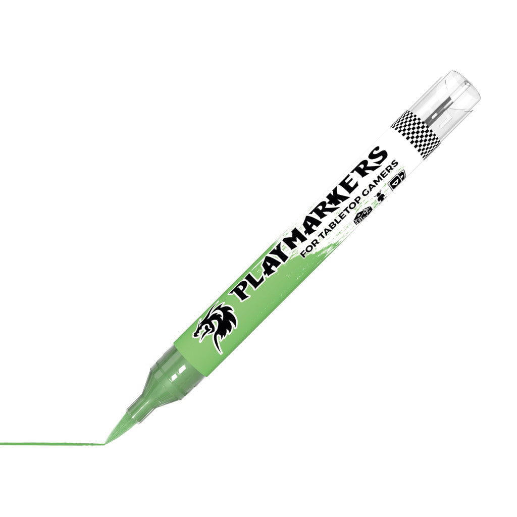 AK Interactive Animal Green Playmarkers marker for tabletop gamers drawing a thin animal green line on a white surface