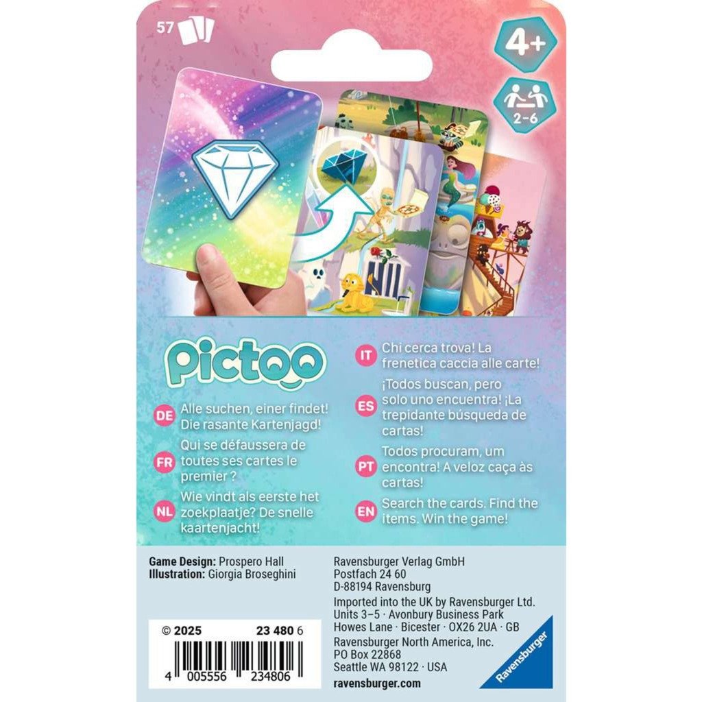 Ravensburger - Pictoo Card Game Fantasy Game packaging box back view