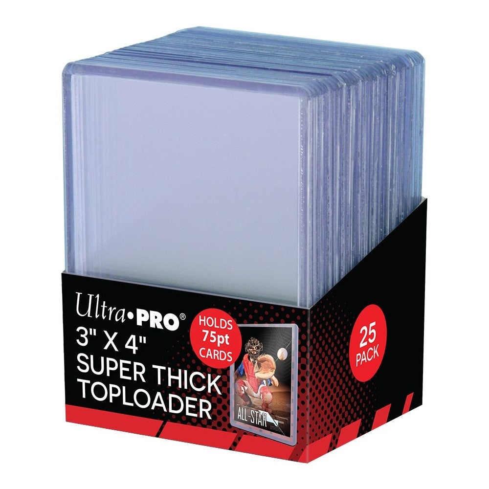 Ultra PRO Super Thick Toploaders (25-pack) 3"x4" clear plastic sleeves for 75pt trading cards