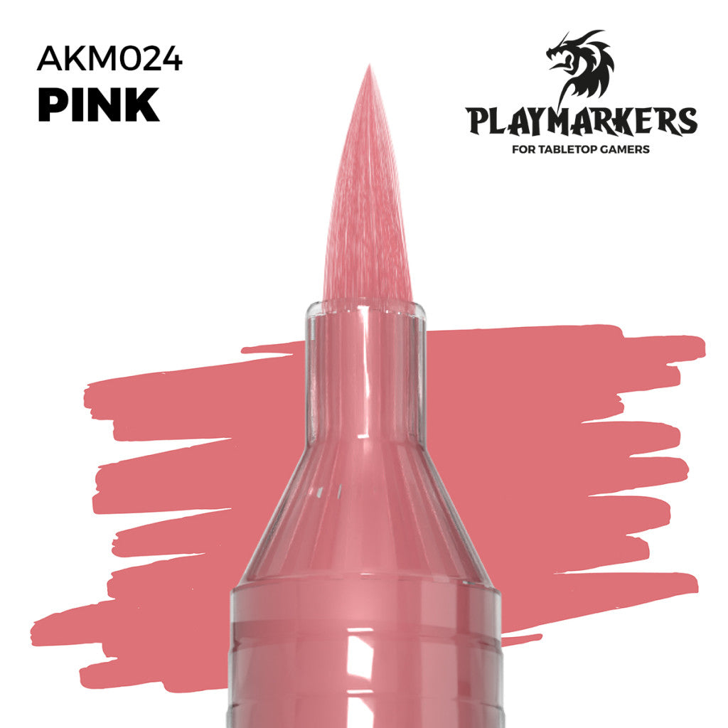 Pink marker tip and paint swatch, Playmakers hobby paint for tabletop gamers