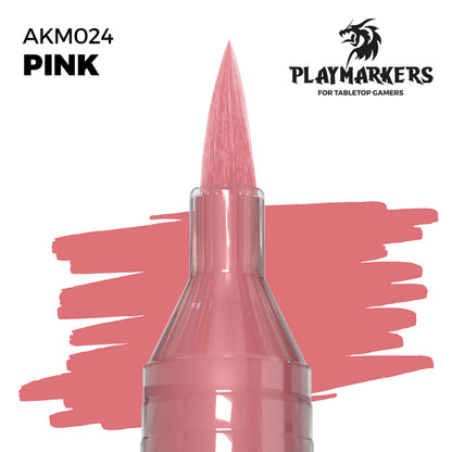 Pink marker tip and paint swatch, Playmakers hobby paint for tabletop gamers