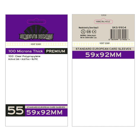 Sleeve Kings Board Game Sleeves Standard European (59mm x 92mm) (55 Sleeves per Pack)