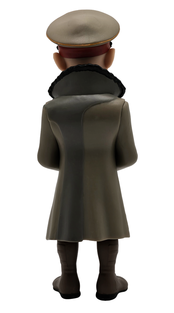 Rear view showing cape and armor detail