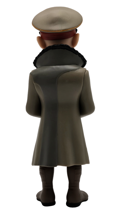 Rear view showing cape and armor detail