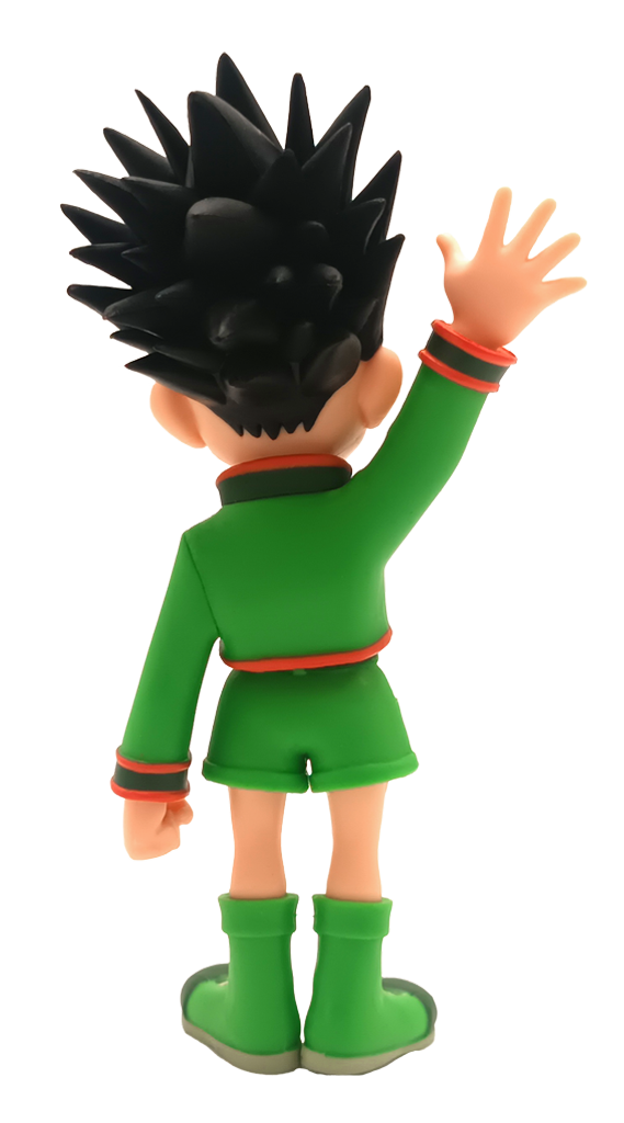 Rear view of Gon Freecss with backpack detail