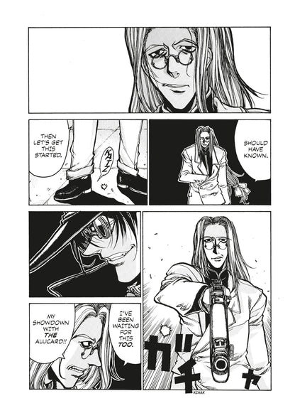 A determined man with long hair, glasses, and a trench coat aims a large gun directly forward, ready for a fight
