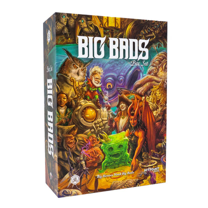 The Hit Point Press Big Bads Deluxe Box Set features a colorful illustration of various fantasy monsters and characters