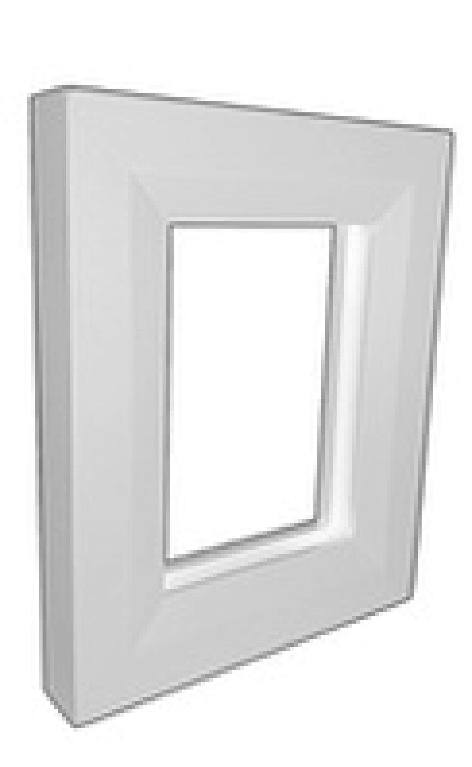 Light gray rectangular frame with a square opening and angled edges