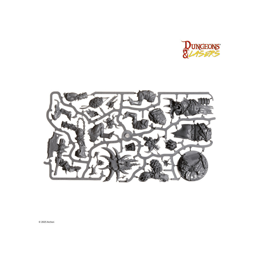 Unpainted miniature sprue kit for a large demon or monster model, Dungeons & Lasers