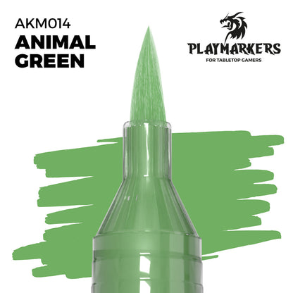 Animal Green marker tip and paint swatch, Playmakers hobby paint for tabletop gamers
