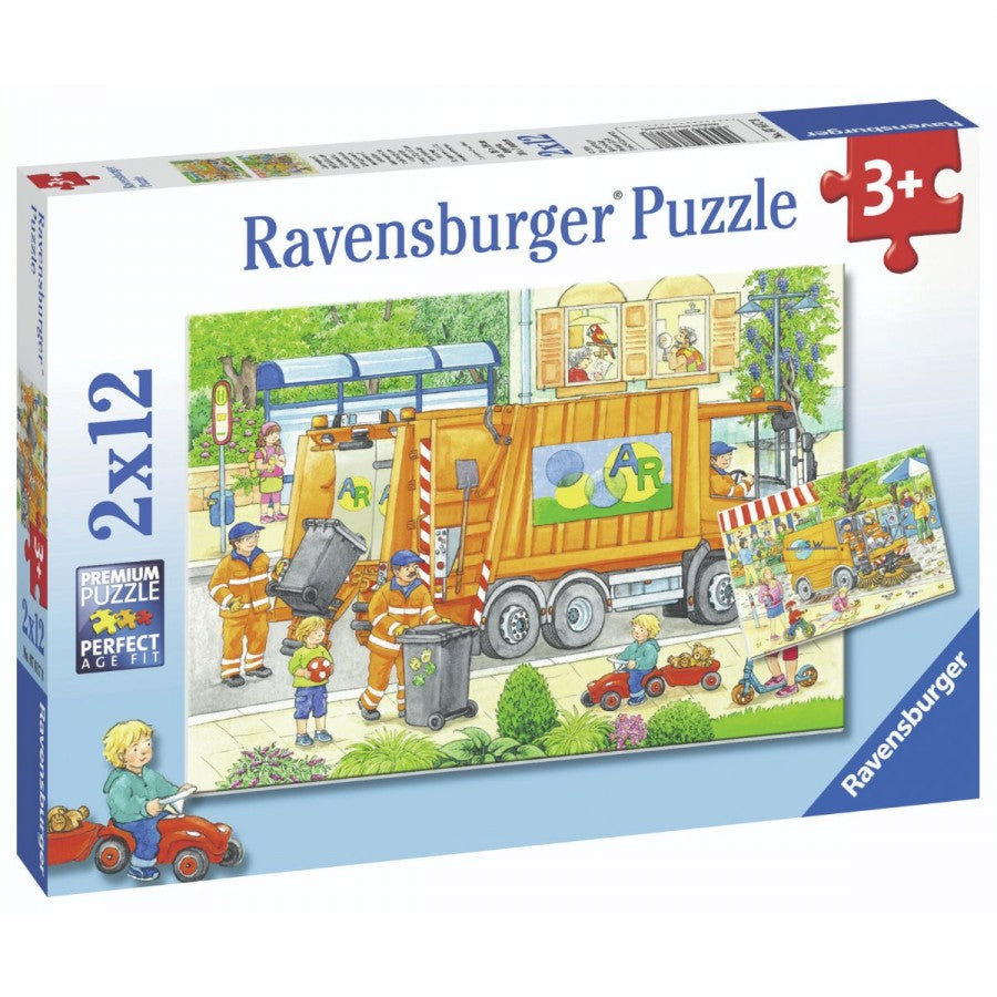 Ravensburger - Street Cleaning Underway - 2x12 Piece Jigsaw - Good Games